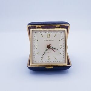 Vintage Phinney-Walker Folding Travel Alarm Clock, Radium Glow Hands, Japan